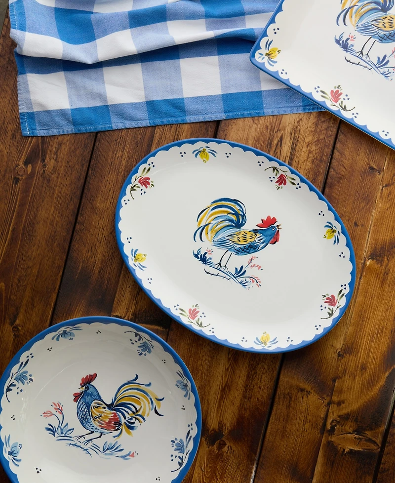 Certified International French Rooster Oval Platter