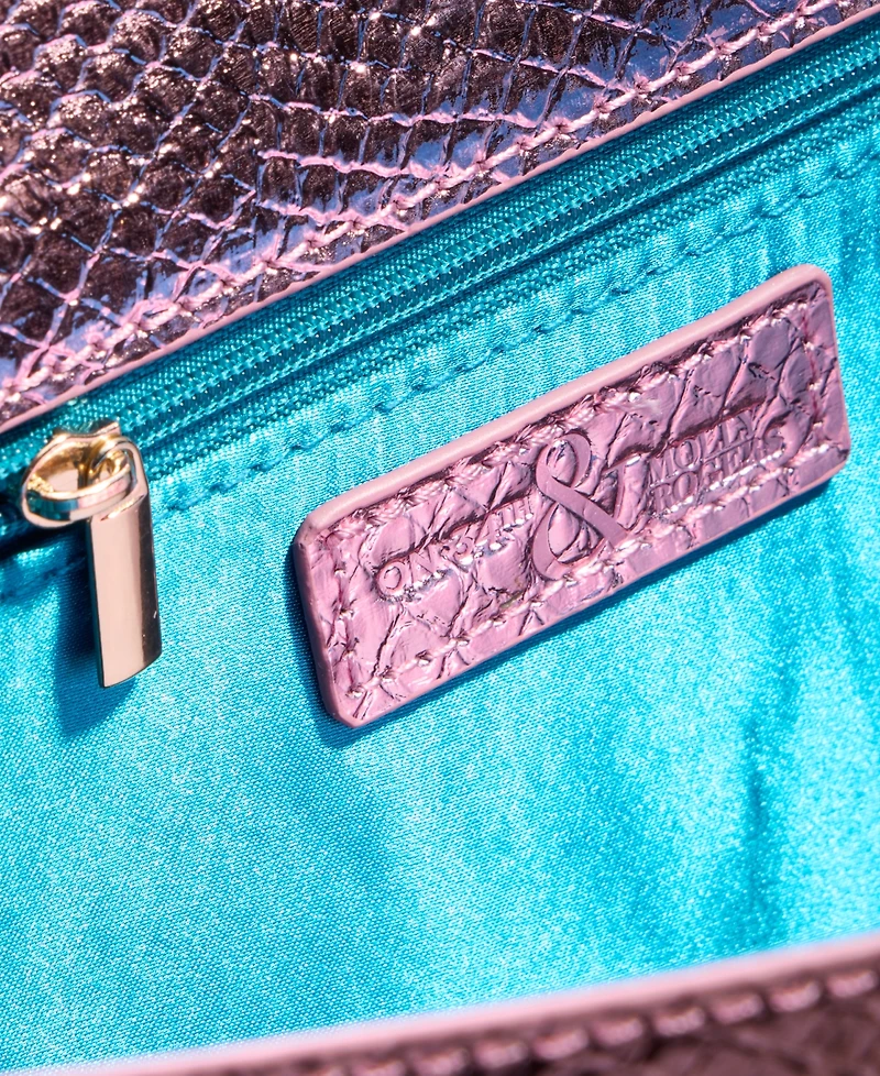 Metallic Snake-Print East-West Clutch Bag, Macy's Exclusive- Molly Rogers Capsule Collection