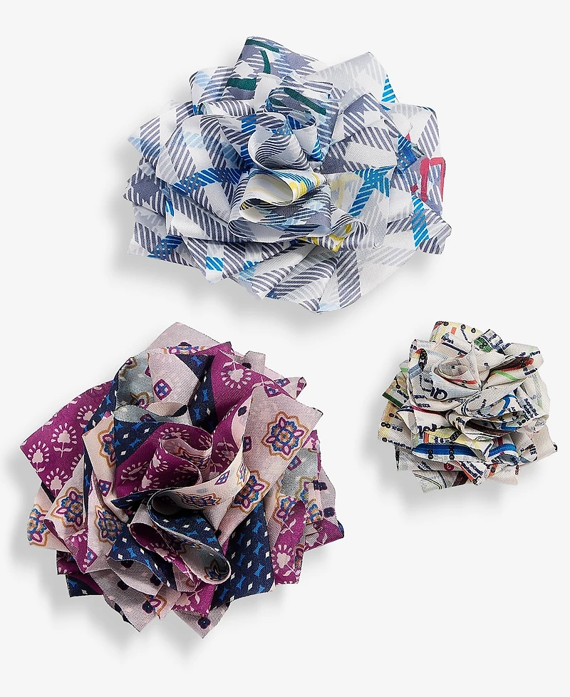 Set of 3 Fabric Flower Pins, Macy's Exclusive- Molly Rogers Capsule Collection