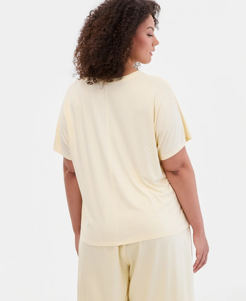 I.n.c. International Concepts Plus Embellished Scoop-Neck T-Shirt, Macy's Exclusive
