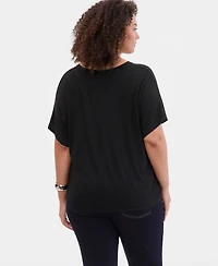 I.n.c. International Concepts Plus Embellished Scoop-Neck T-Shirt, Macy's Exclusive