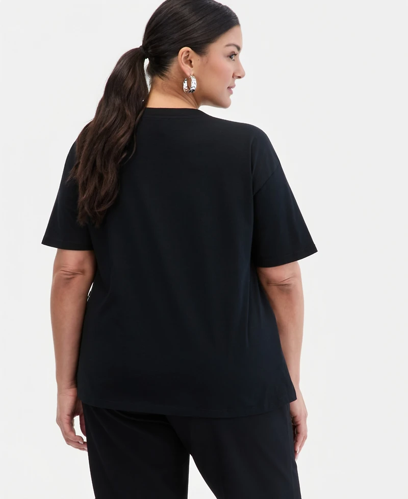 I.n.c. International Concepts Plus Mixed-Media T-Shirt, Macy's Exclusive