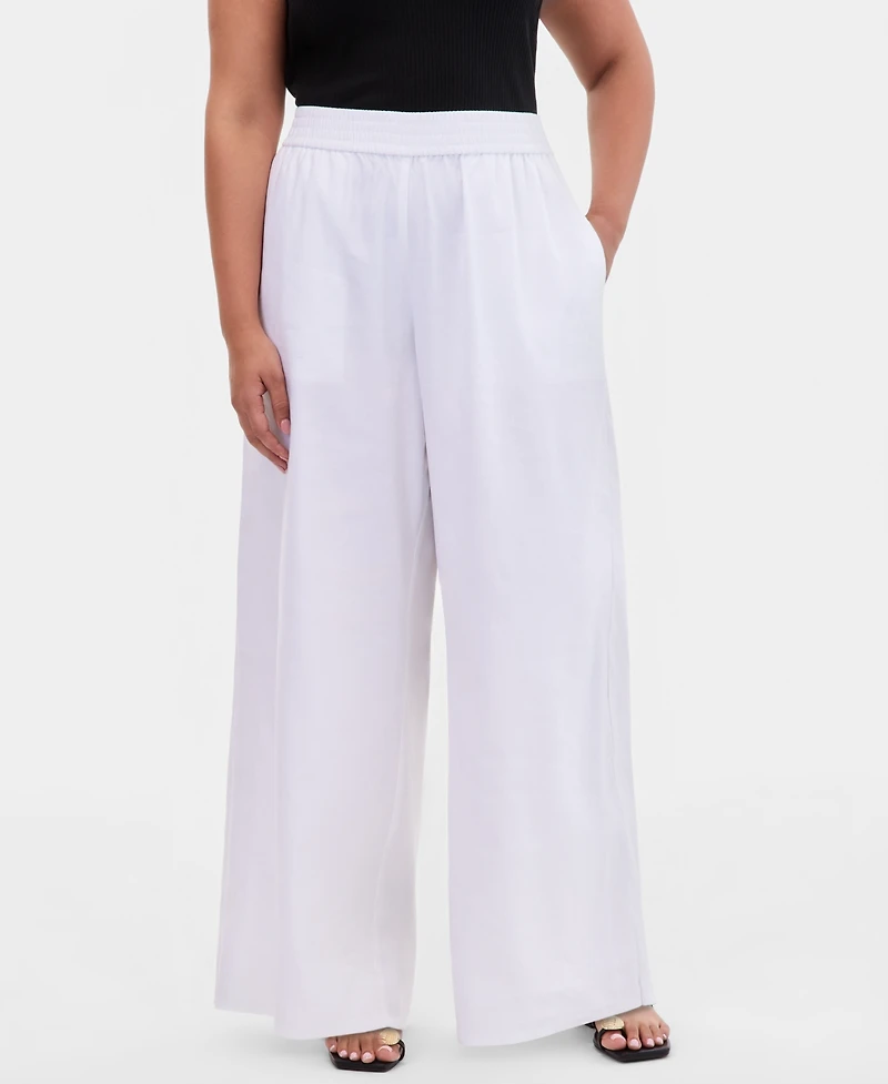 I.n.c. International Concepts Plus Pull-On Wide-Leg Pants, Created for Macy's