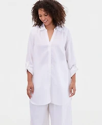 I.n.c. International Concepts Plus Linen-Blend Tunic, Exclusively at Macy's