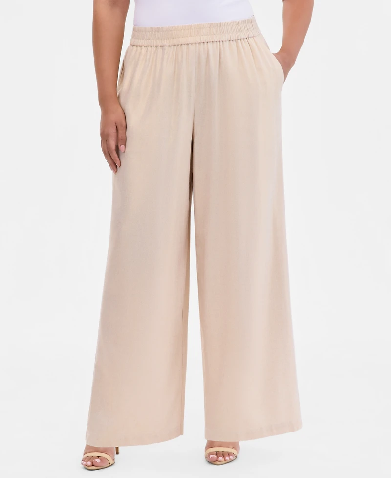 I.n.c. International Concepts Plus Metallic High-Rise Pants, Macy's Exclusive