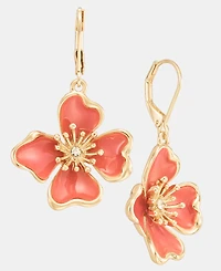Anne Klein Textured Flower Drop Earrings