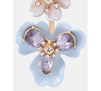 Anne Klein Crystal Flower Linear Drop Earrings