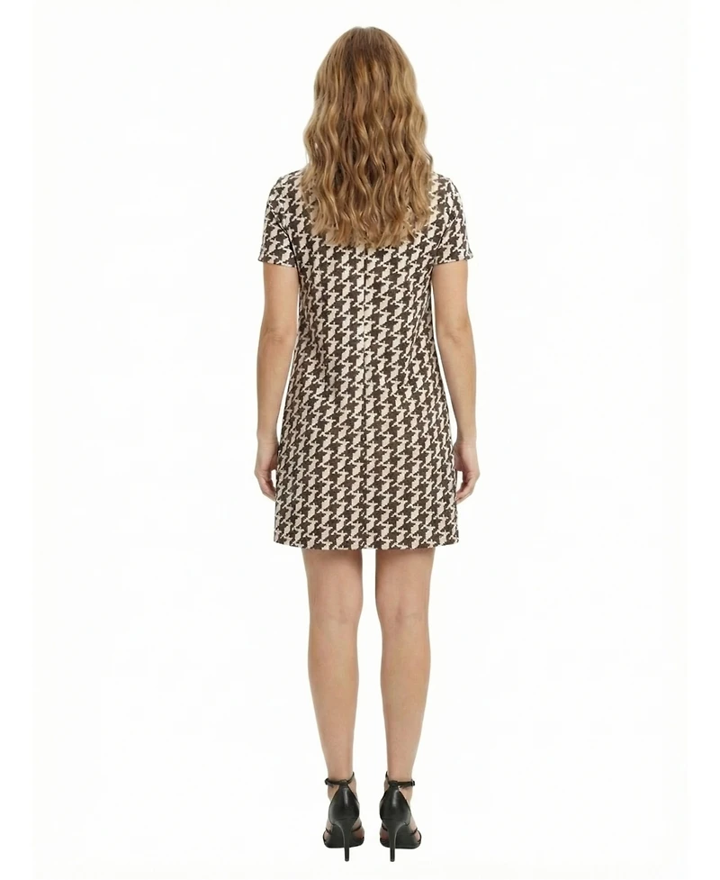 24seven Comfort Apparel Petite Geometric Mini Shift Dress