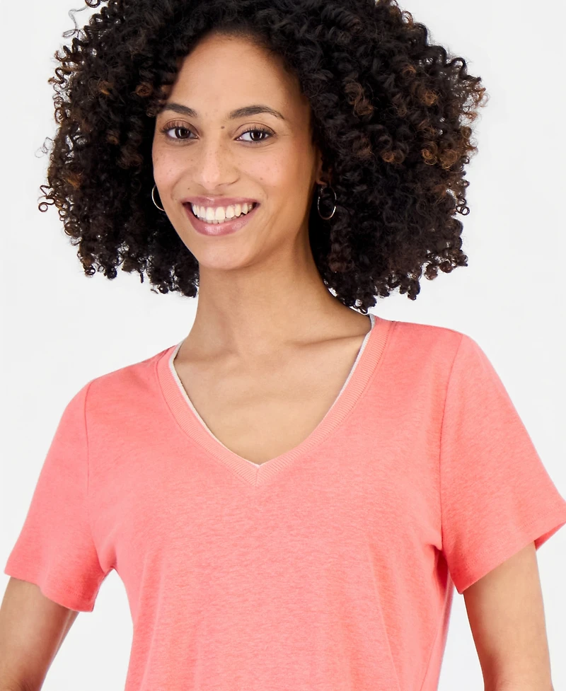 Style & Co Petite V-Neck T-Shirt, Macy's Exclusive