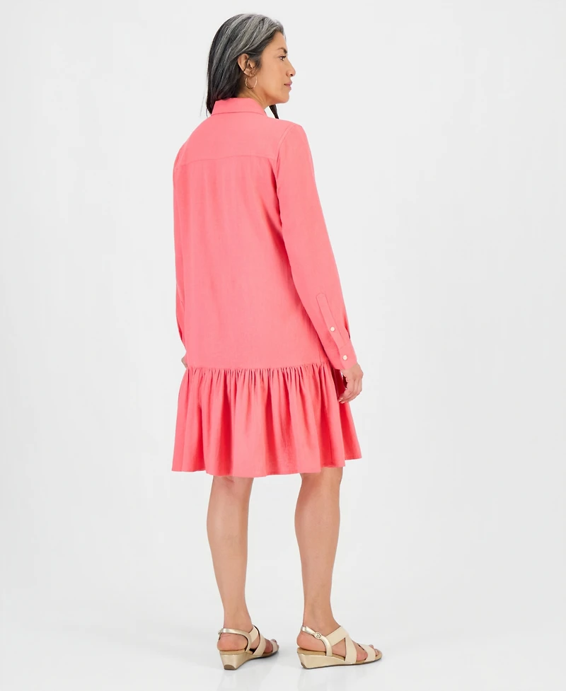 Style & Co Petite Ruffled-Hem Shirtdress, Macy's Exclusive