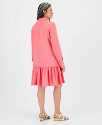 Style & Co Petite Ruffled-Hem Shirtdress, Macy's Exclusive