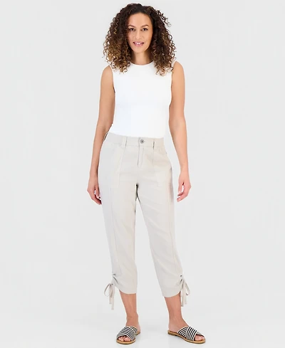 Style & Co Petite Cropped Tie-Hem Pants, Macy's Exclusive