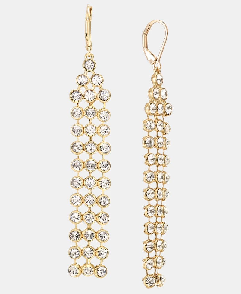 Anne Klein Crystal Mesh Chain Linear Drop Earrings
