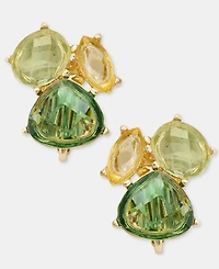 Anne Klein Stone Cluster Button Earrings