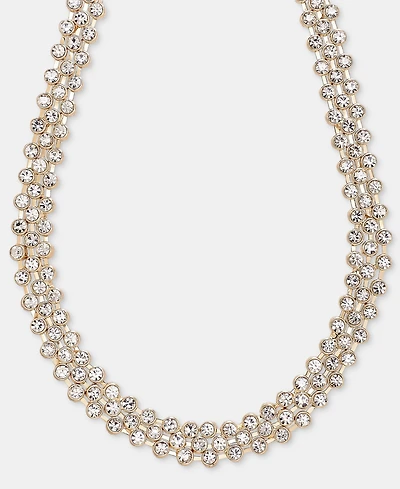 Anne Klein Crystal Mesh Chain Collar Necklace, 16" + 3" extender