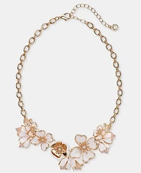 Anne Klein Textured Flower Statement Necklace, 16" + 3" extender