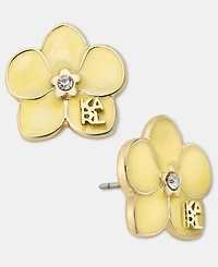 Karl Lagerfeld Paris Glass Stone Orchid Stud Earrings