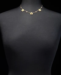 Karl Lagerfeld Paris Gold-Tone Yellow Flower Frontal Necklace