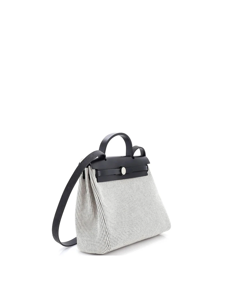 Pre-Owned HERMES 31 Herbag Zip Criss Viking Toile and Leather