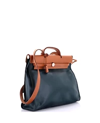 Pre-Owned HERMES 39 Herbag Zip Berline Vache Canvas and Leather