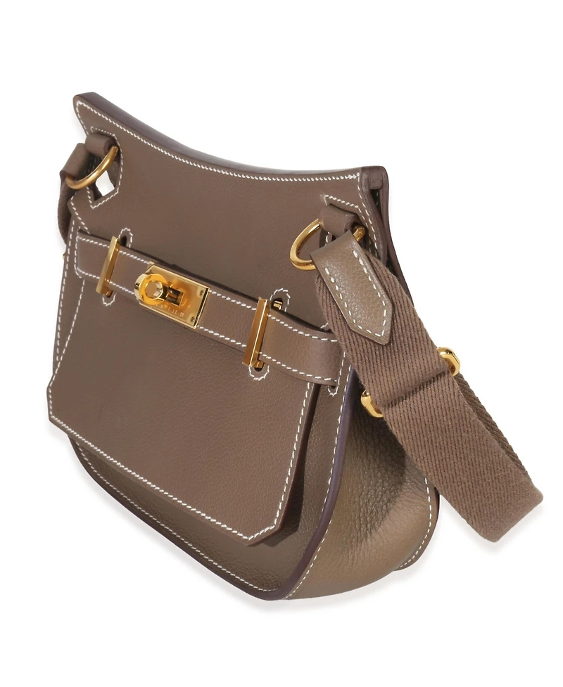 Pre-Owned Hermes Etoupe Evercolor Mini Jypsiere Ghw