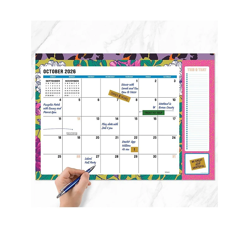 Tf Publishing Paper Goods July 2026 - June 2027 Maximal Mirage Medium Desk Pad Monthly Blotter Calendar