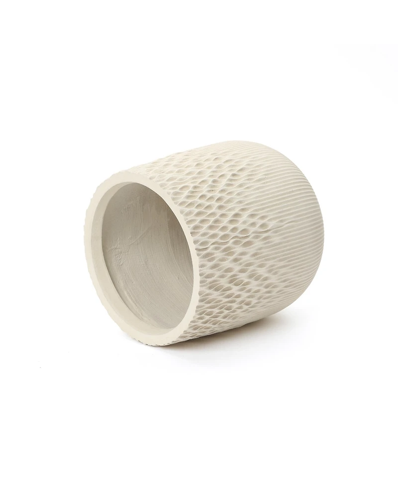 LuxenHome Antique 13.38" Round Planter, Deep-to-Light Gradient Texture, Tapered Design