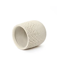 LuxenHome Antique 13.38" Round Planter, Deep-to-Light Gradient Texture, Tapered Design