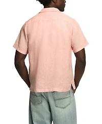 Lucky Brand Men's Short-Sleeve Linen Camp-Collar Shirt