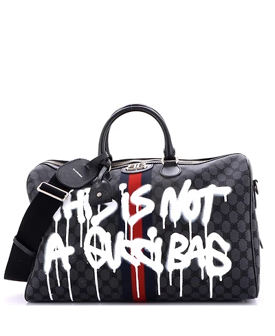 Pre-Owned Balenciaga Medium x Gucci The Hacker Project Duffle Bag Graffiti Bb Canvas
