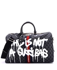 Pre-Owned Balenciaga Medium x Gucci The Hacker Project Duffle Bag Graffiti Bb Canvas