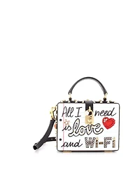Pre-Owned Dolce & Gabbana Small Treasure Box Bag Embellished Printed Leather