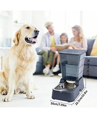 Aronkl Automatic Pet Feeder and Water Dispenser, 5.2L Capacity, Bpa Free, Durable Design