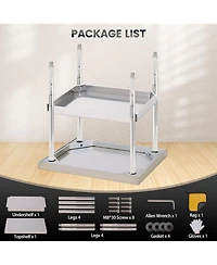gaomon 12"X24"x35" Stainless Steel Work Table, 2-Tier Commercial Metal Prep Table, Rust-Resistant Utility Tables