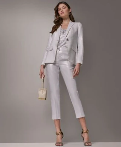 Donna Karan New York Womens One Button Peak Lapel Blazer Straight Leg Mid Rise Pants