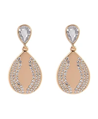Laundry by Shelli Segal Gold Tone Teardrop Earrings with Crystal Stone Accents