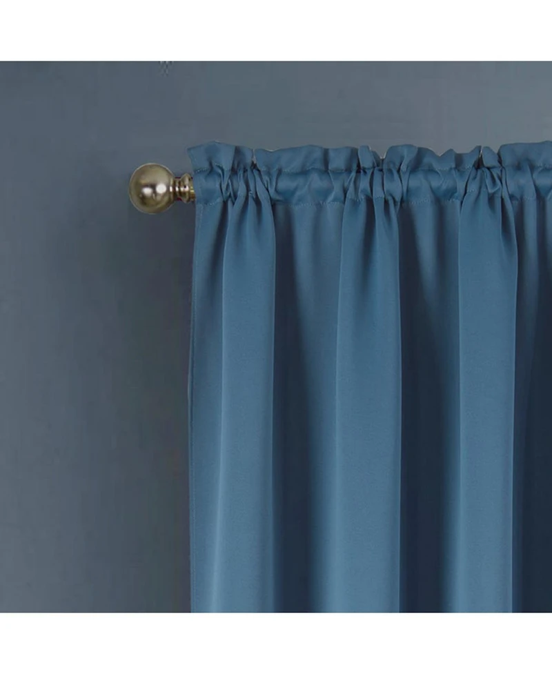 Rt Designers Collection 100% Polyester Twilight Blackout Rod Pocket Curtain Panel 54" x 84"