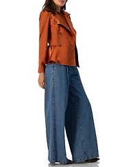 Ivonne Women's Short Double-Breasted Trench Coat