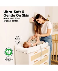 KeaBabies 2-Pack Soothe Waterproof Changing Pad Covers for Boy, Girl, 32x16 Soft Cotton Baby Changing Table Pad Cover