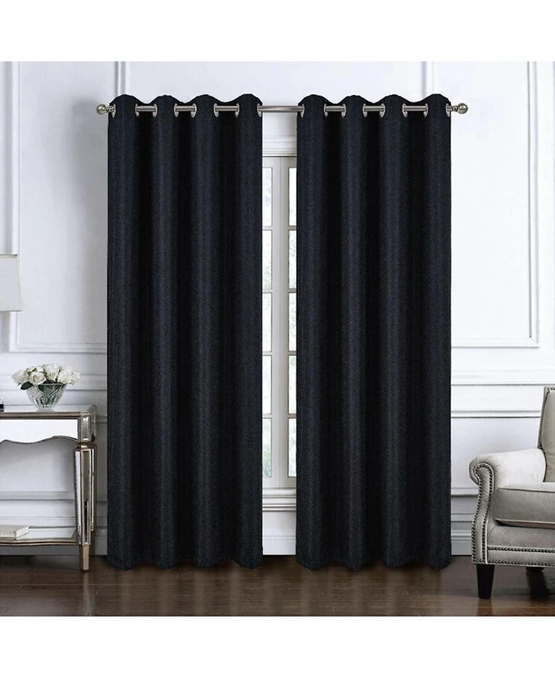 Rt Designers Collection 100% Polyester 140 Gsm Lava Jacquard Grommet Curtain Panel 54" x 84