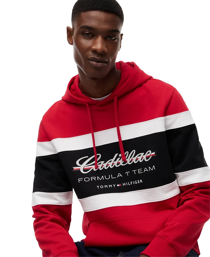 Tommy Hilfiger Men's Color-Block Stripe Logo Hoodie