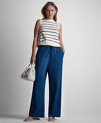 Dkny Jeans Women's Sleeveless Crew Neck Striped Sweater