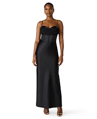 Steve Madden Juniors' Sleeveless Sweetheart Neck Bustier Gown