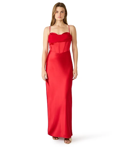 Steve Madden Juniors' Sleeveless Sweetheart Neck Bustier Gown
