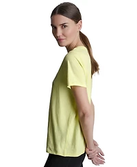 Dkny Sport Women's Rhinestone Varsity Logo Relaxed Fit Pull-On T-Shirt