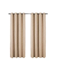 Rt Designers Collection 100% Polyester 270 Gsm Reba Luxury Jacquard Blackout Grommet Curtain Panel 54" x 90" Taupe