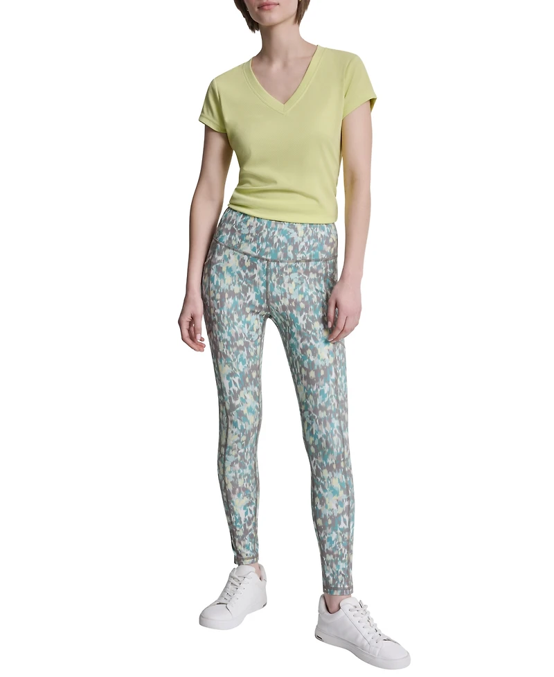 Dkny Women's Printed High-Wasit Fitness Tights