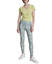 Dkny Women's Printed High-Wasit Fitness Tights