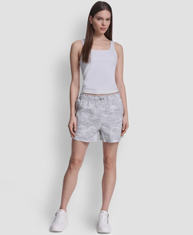Dkny Sport Women's Mid-Rise Bungee Waist Shorts