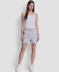 Dkny Sport Women's Mid-Rise Bungee Waist Shorts